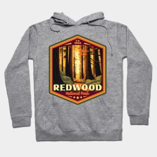 Redwood National Park Vintage WPA Style Outdoor Badge Hoodie